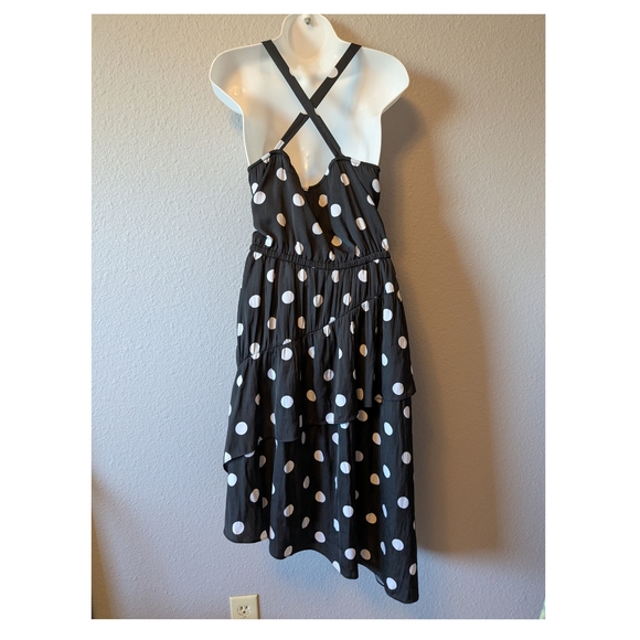 A New Day Black and White Polka Dot  Asymmetrical Ruffle Skirt Dress Sz.XL - Picture 8 of 14